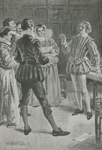 William Byrd ascolta il suo madrigale da Charles Edmund Brock